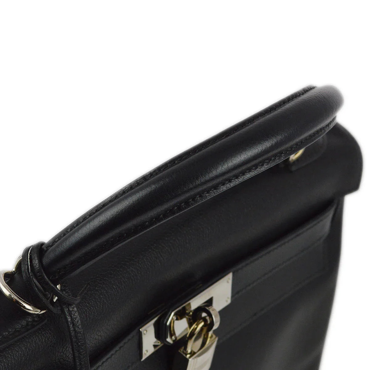 Hermes 2006 Black Evergrain Kelly 32 Retourne