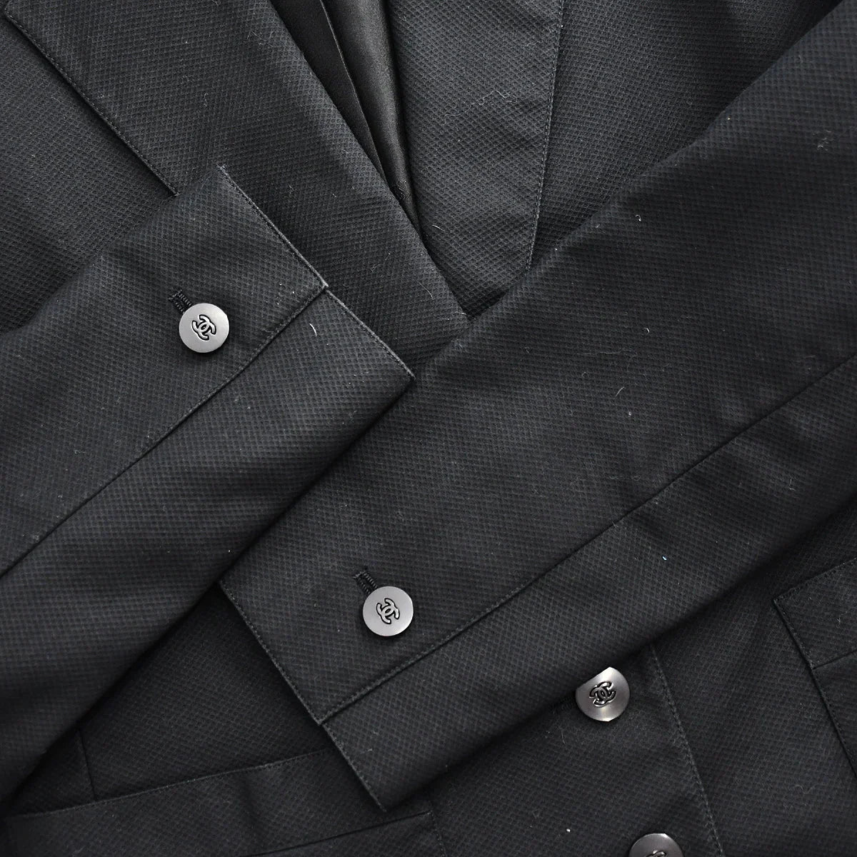 Chanel Setup Suit Jacket Skirt Black 98S #36