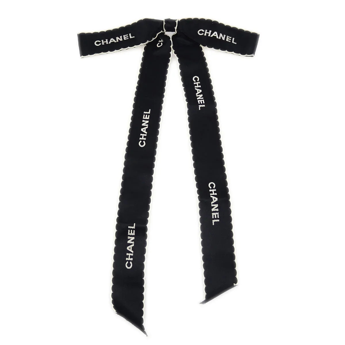 Chanel Bow Brooch Pin Black