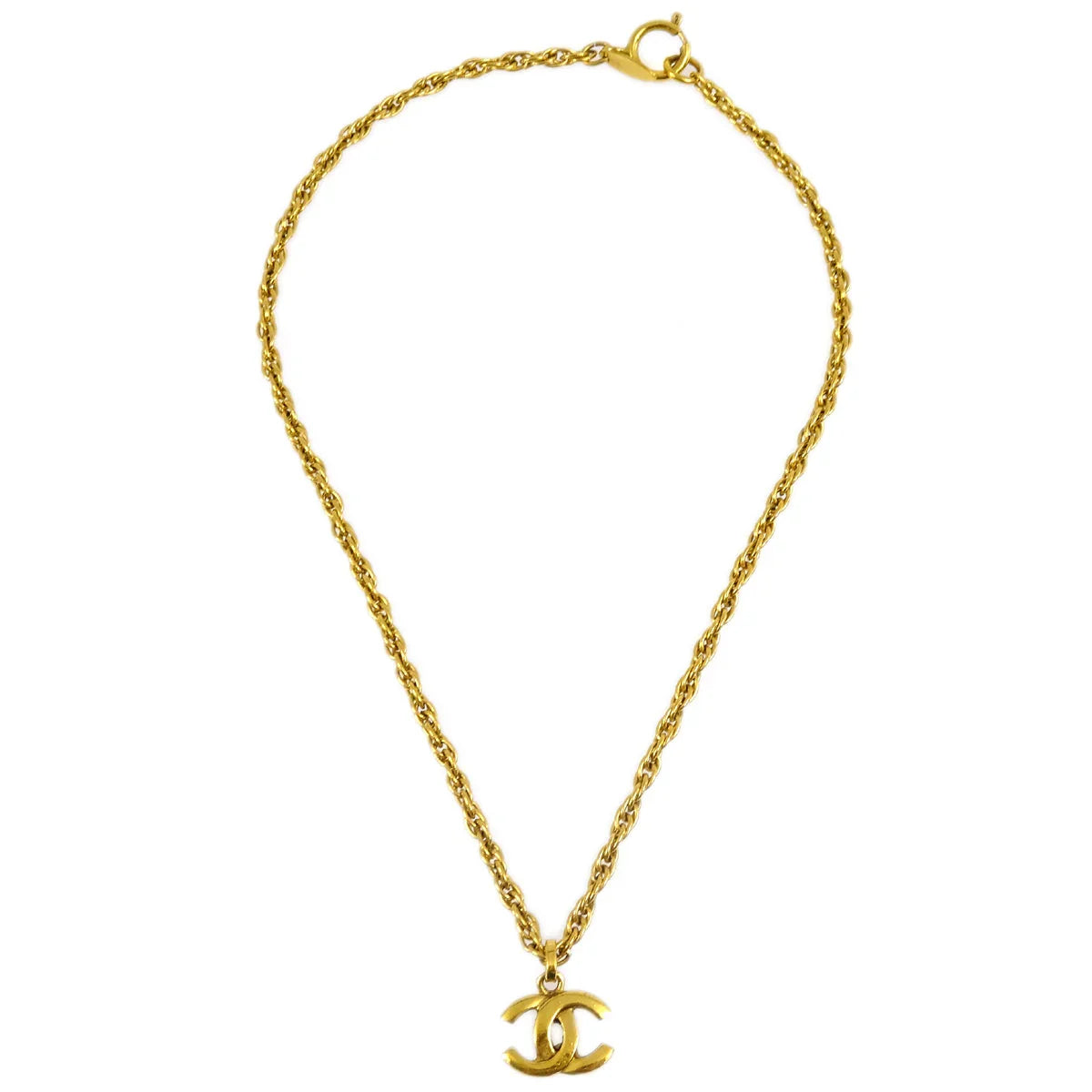 Chanel Gold CC Pendant Necklace