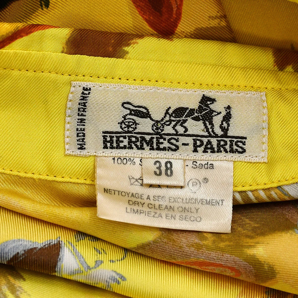 Hermes 1980s Shirt Blouse Yellow #38
