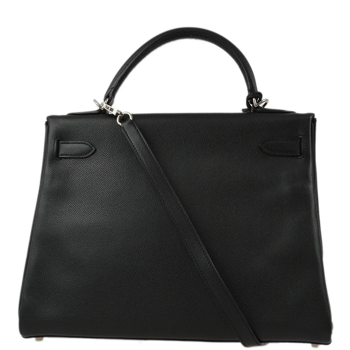 Hermes 2004 Black Epsom Kelly 32 Retourne