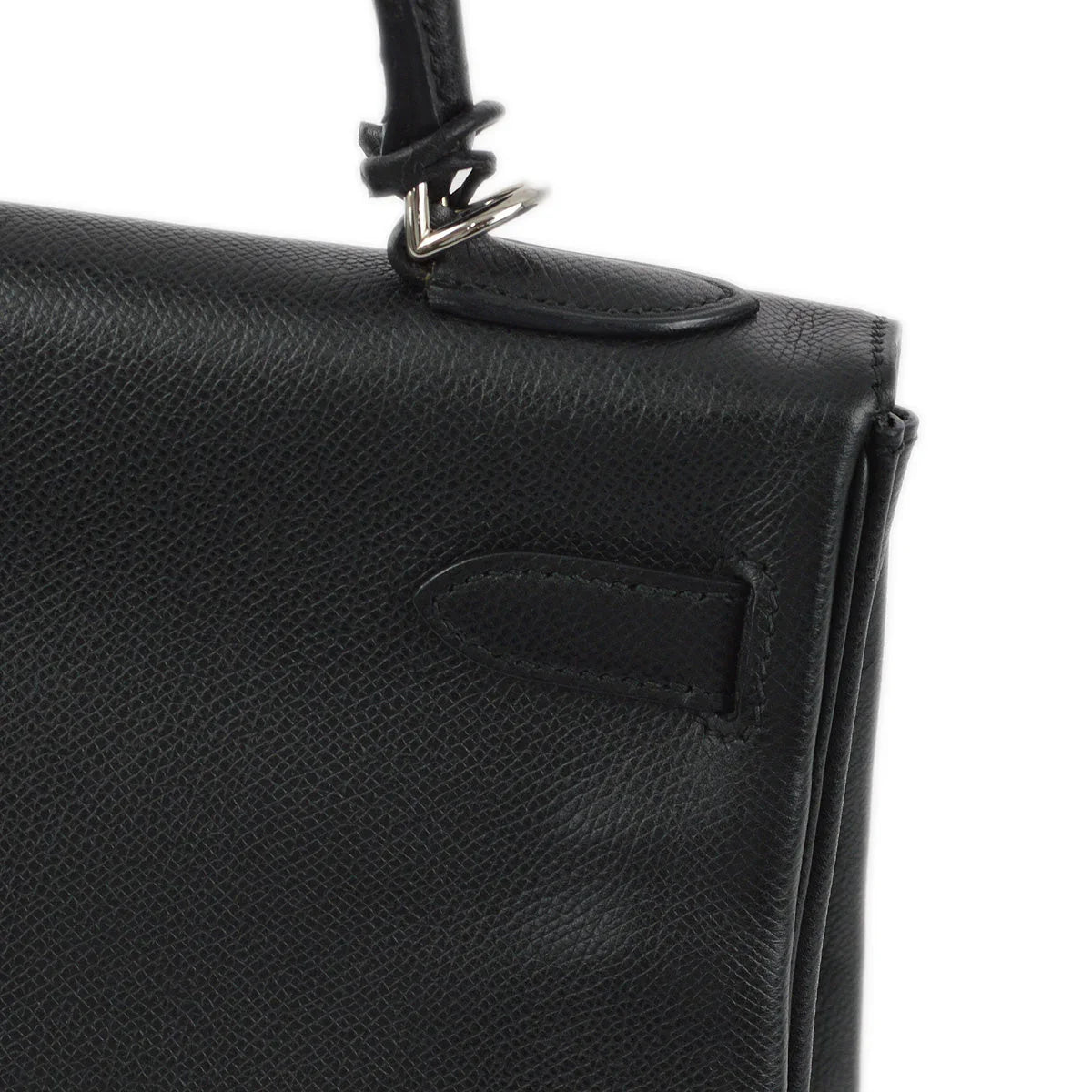 Hermes 2004 Black Epsom Kelly 32 Retourne