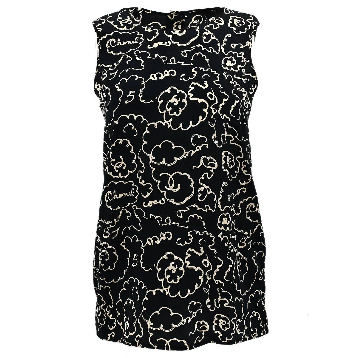 Chanel Sleeveless Tops Black