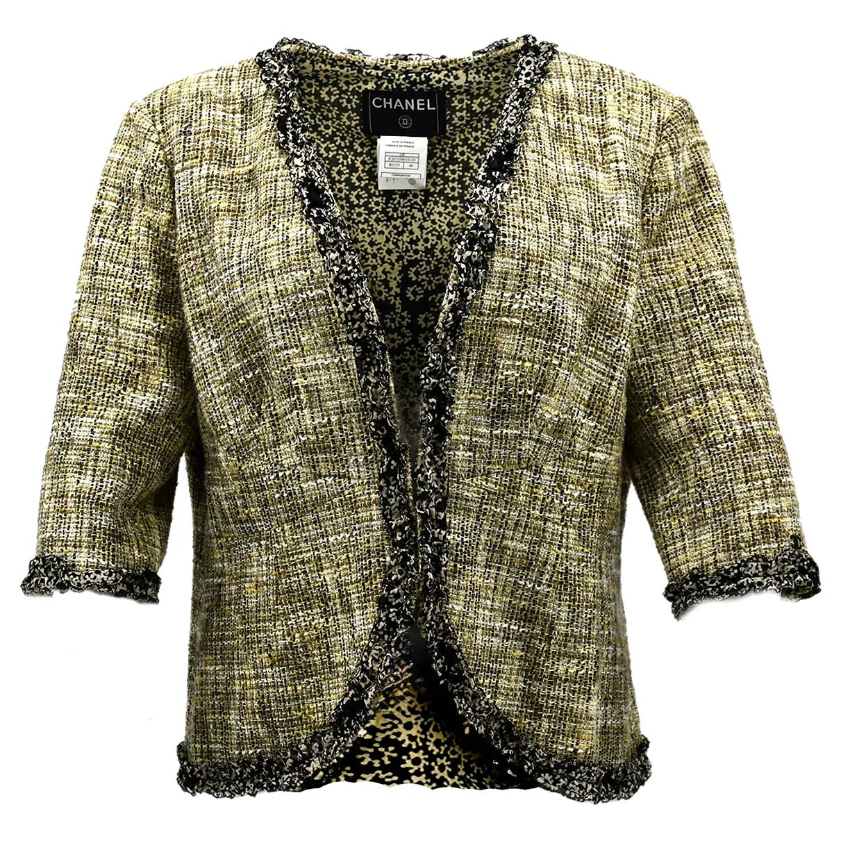 Chanel Collarless Jacket Beige 03P #48