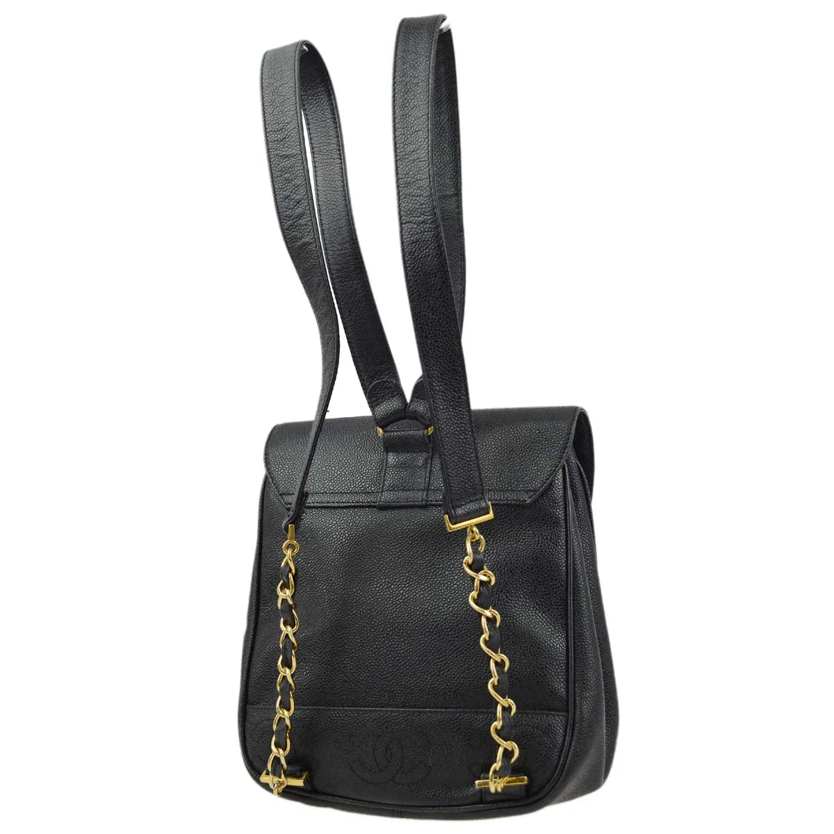 Chanel 1996-1997 Black Caviar Triple CC Backpack