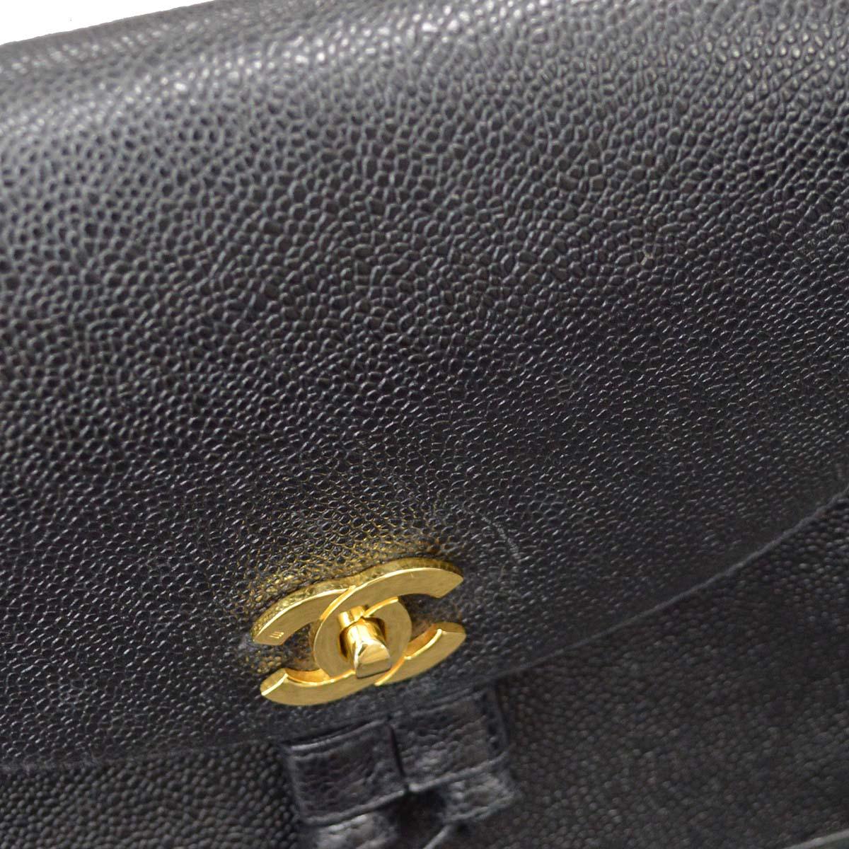 Chanel 1996-1997 Black Caviar Triple CC Backpack
