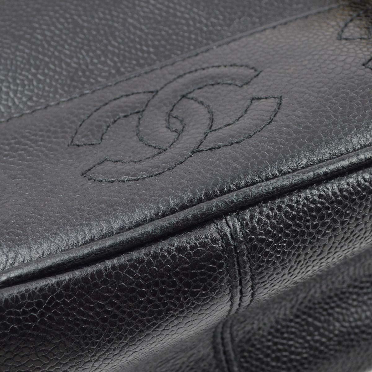 Chanel 1996-1997 Black Caviar Triple CC Backpack