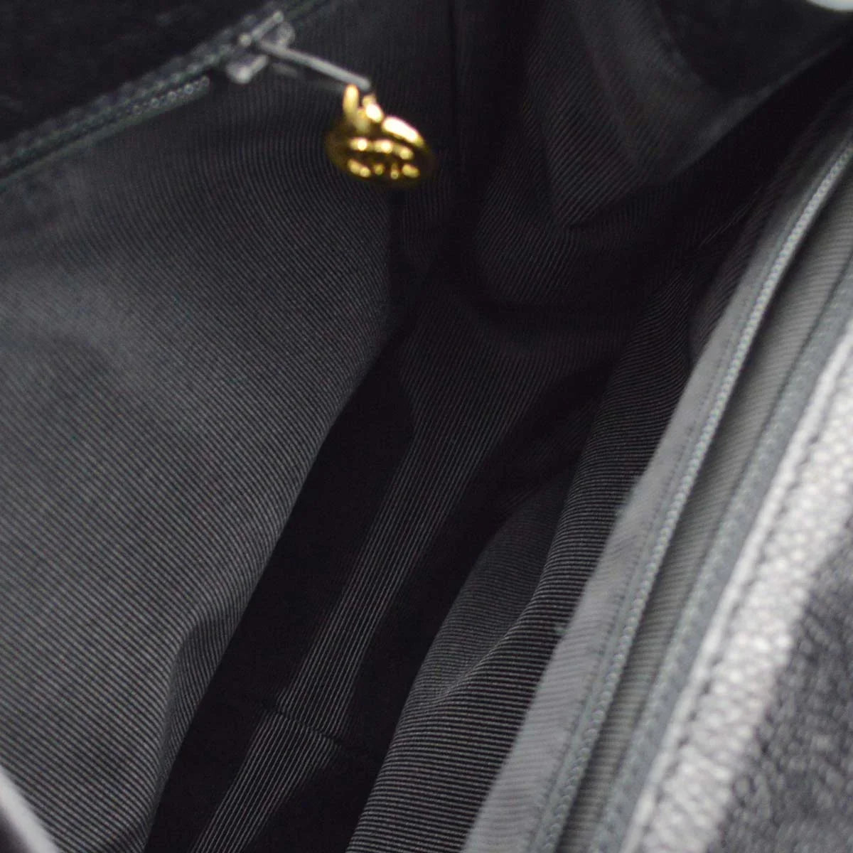 Chanel 1996-1997 Black Caviar Triple CC Backpack