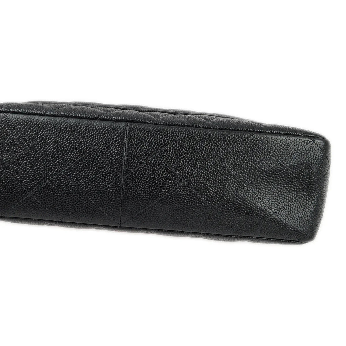 Chanel 2000-2001 Black Caviar Jumbo Classic Flap Shoulder Bag