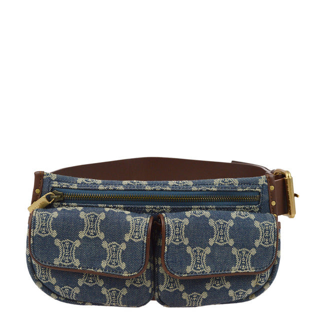 Celine Blue Denim Macadam Bum Bag Waist Pouch – AMORE Celine Blue Denim Macadam Bum Bag Waist Pouch – AMORE