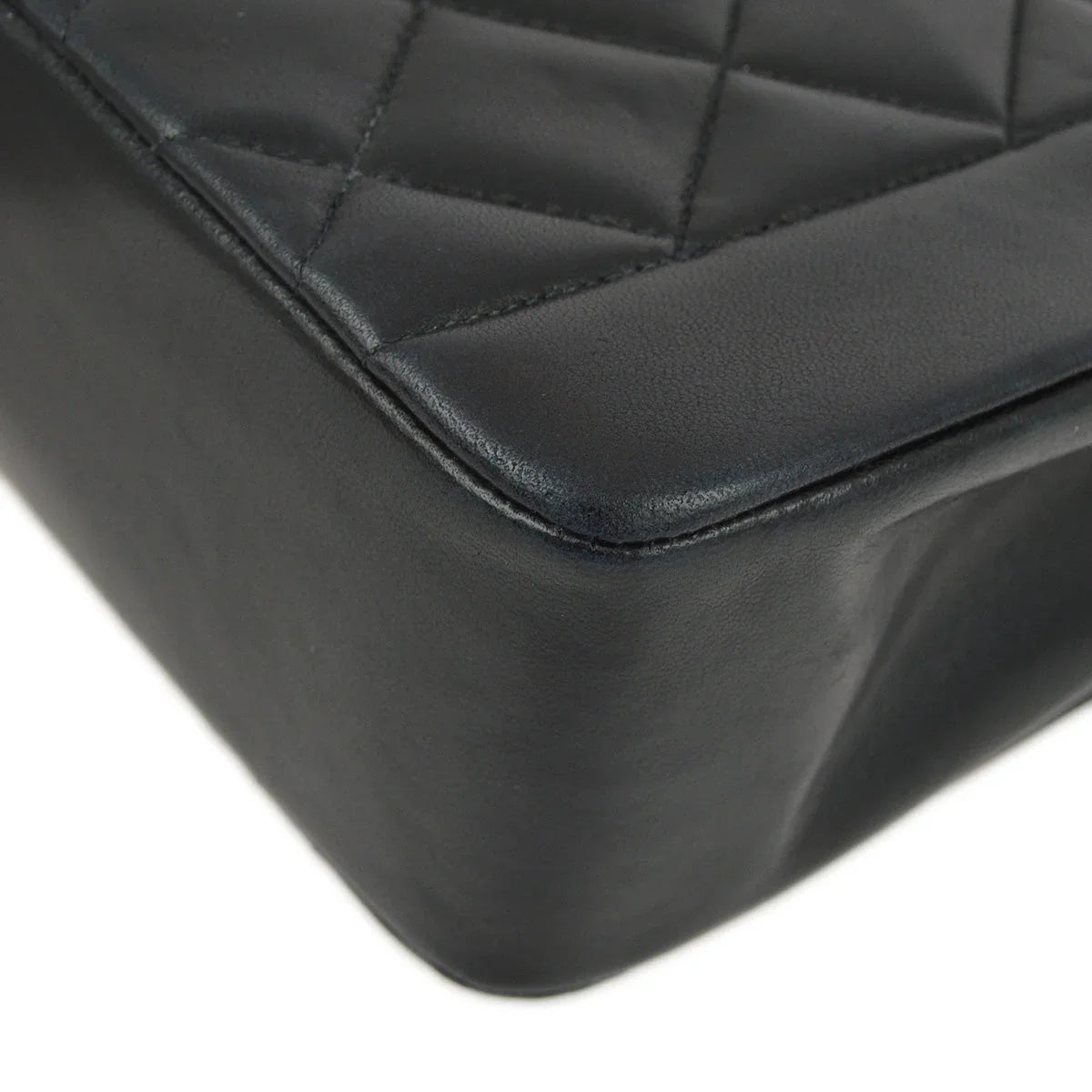 Chanel 1996-1997 Black Lambskin Small Diana Shoulder Bag