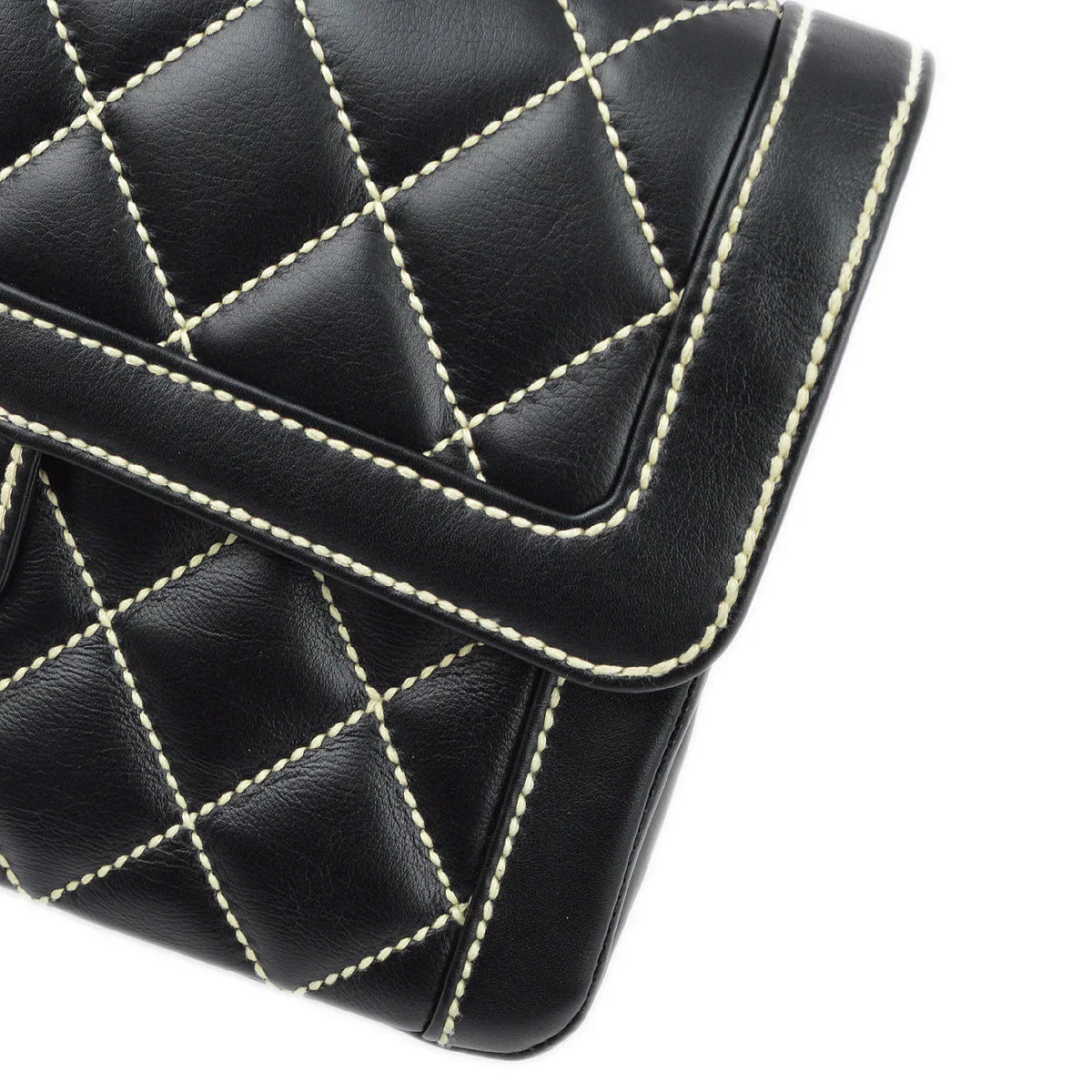 Chanel 2004-2005 Black Calfskin Wild Stitch Handbag
