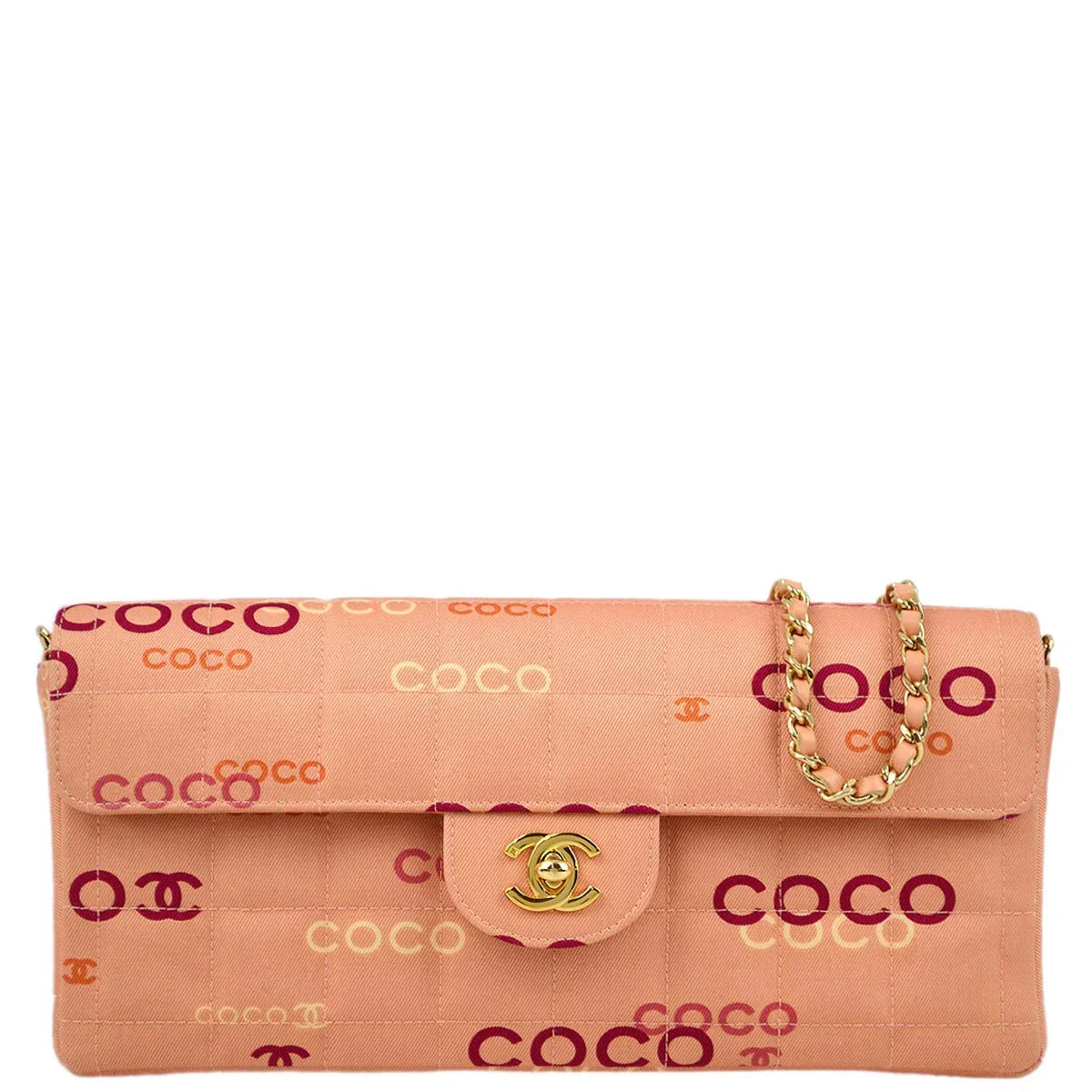 Chanel 2000-2001 Pink COCO East West Shoulder Bag