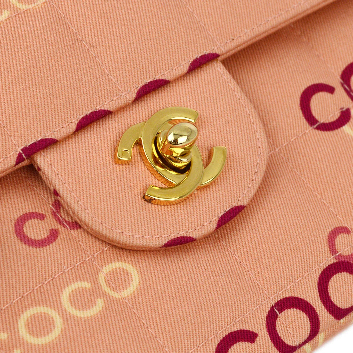 Chanel 2000-2001 Pink COCO East West Shoulder Bag