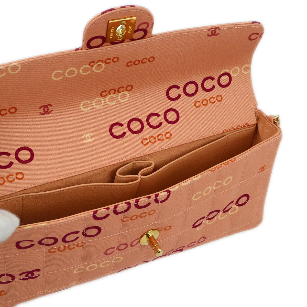 Chanel 2000-2001 Pink COCO East West Shoulder Bag