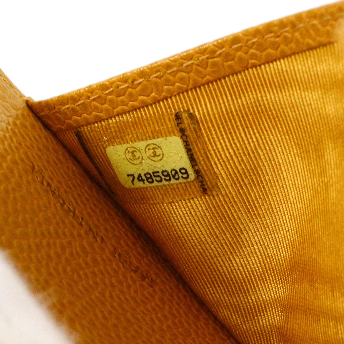 Chanel 2001-2003 Yellow Caviar Note Book Cover Small Good
