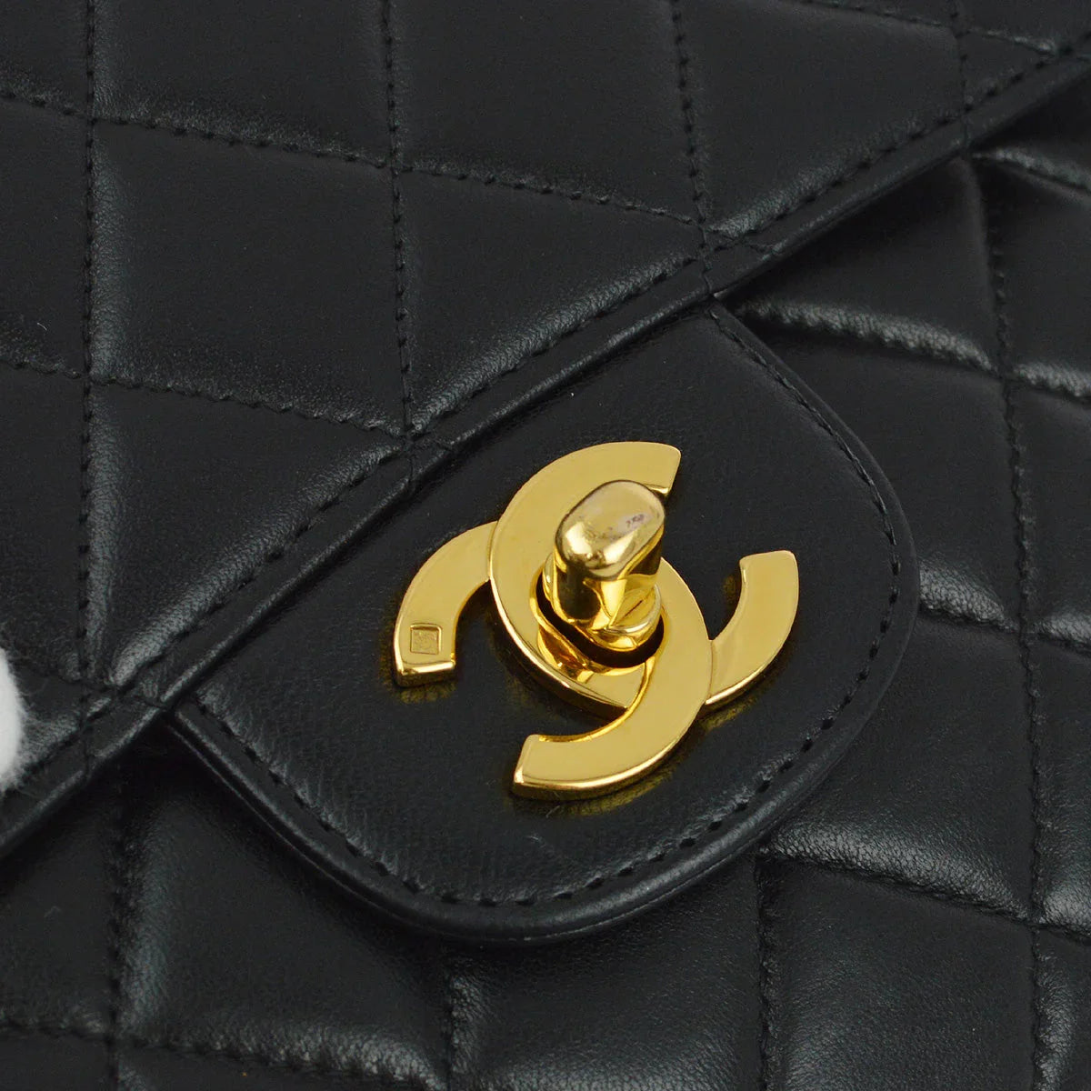 Chanel 1994-1996 Black Lambskin Double Sided Classic Flap Shoulder Bag