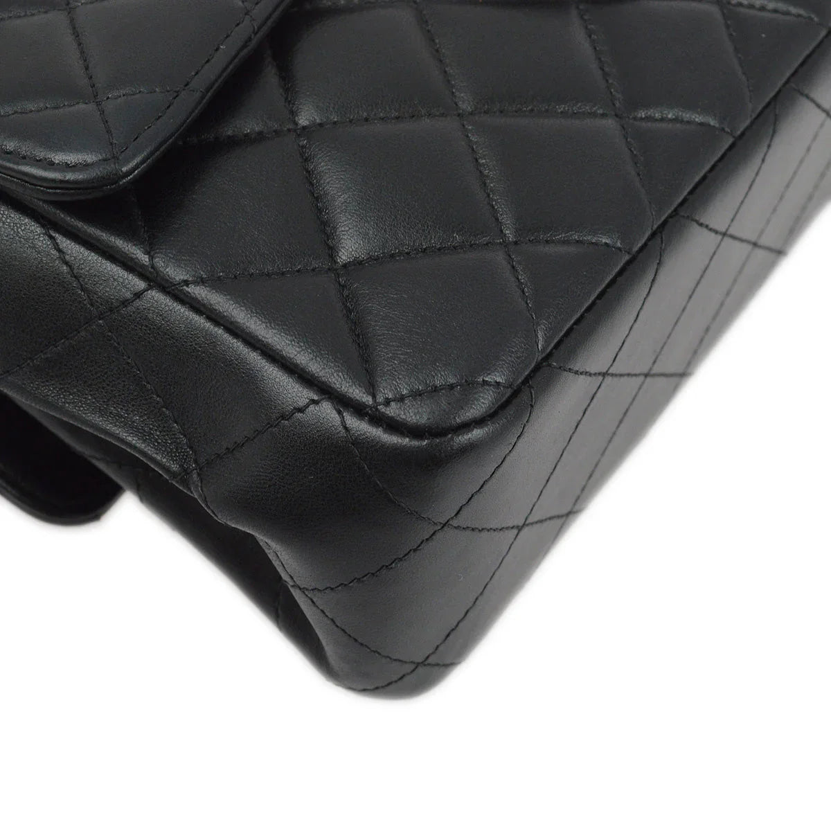 Chanel 1994-1996 Black Lambskin Double Sided Classic Flap Shoulder Bag