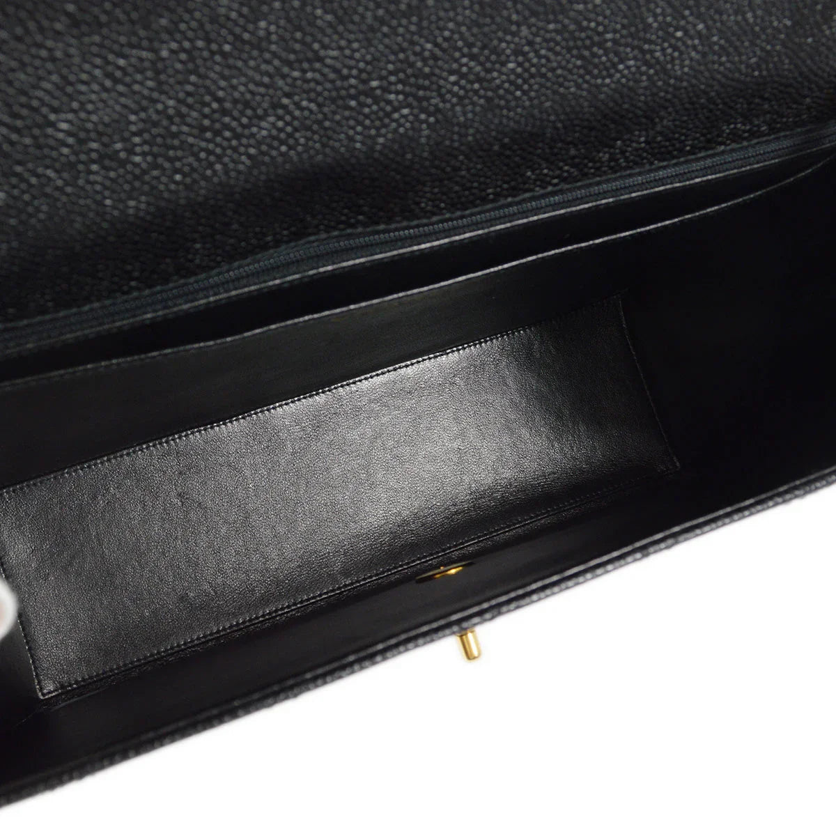 Chanel 1997-1999 Black Caviar Jumbo Classic Flap Shoulder Bag