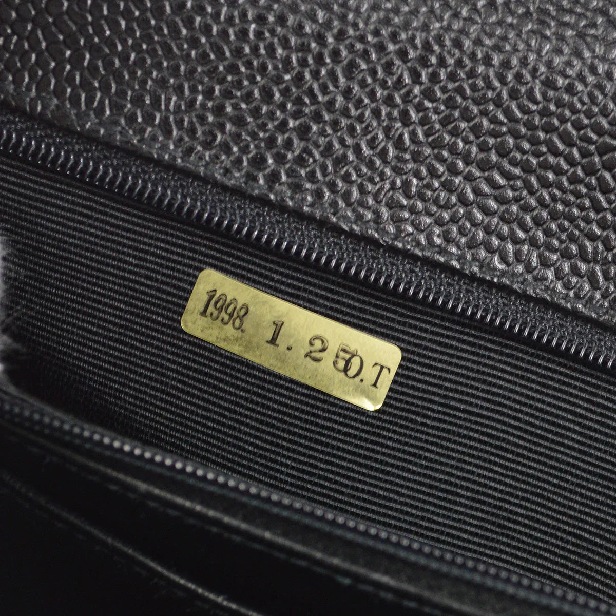Chanel 1997-1999 Black Caviar Jumbo Classic Flap Shoulder Bag
