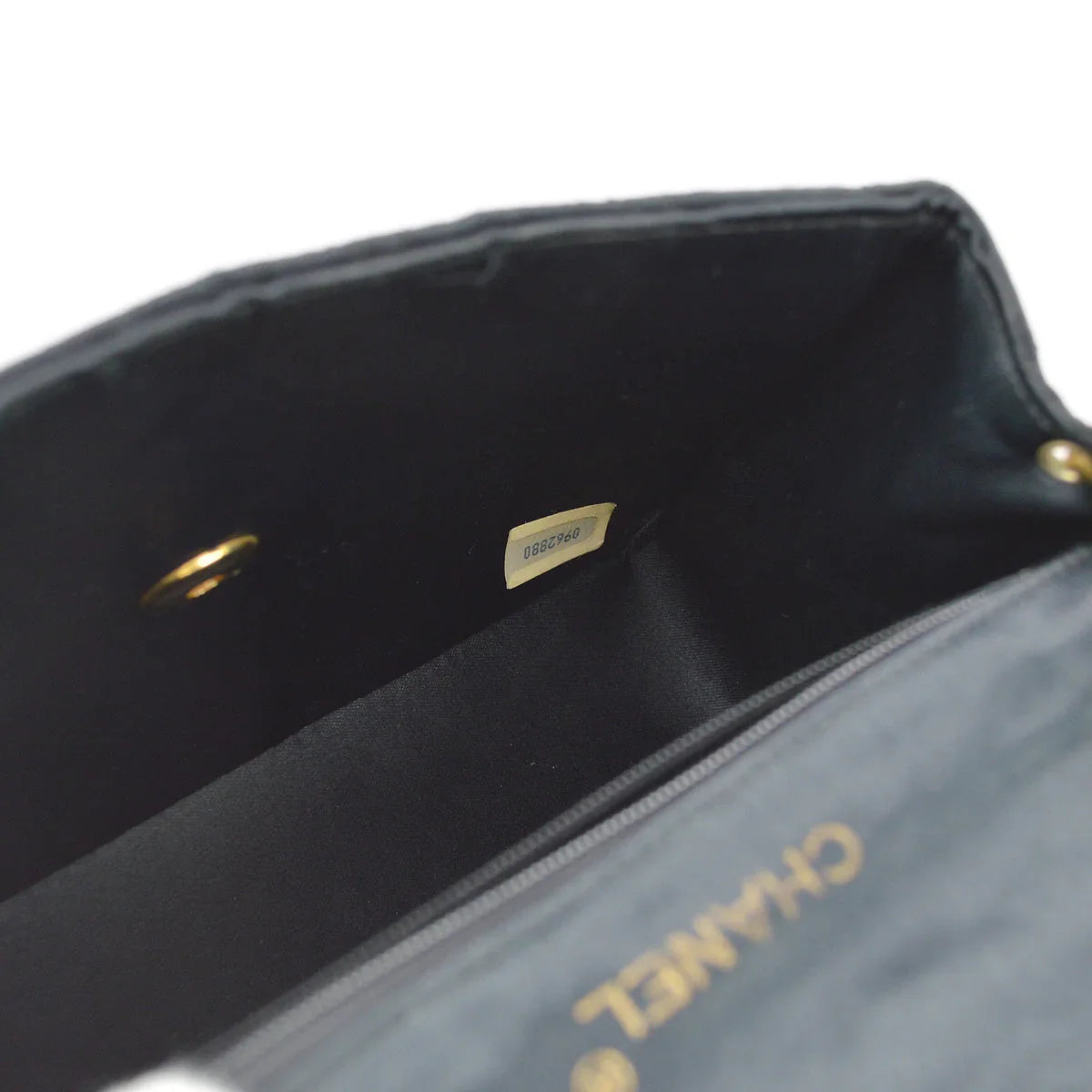 Chanel 1986-1988 Black Satin Mini Classic Square Flap Shoulder Bag 17