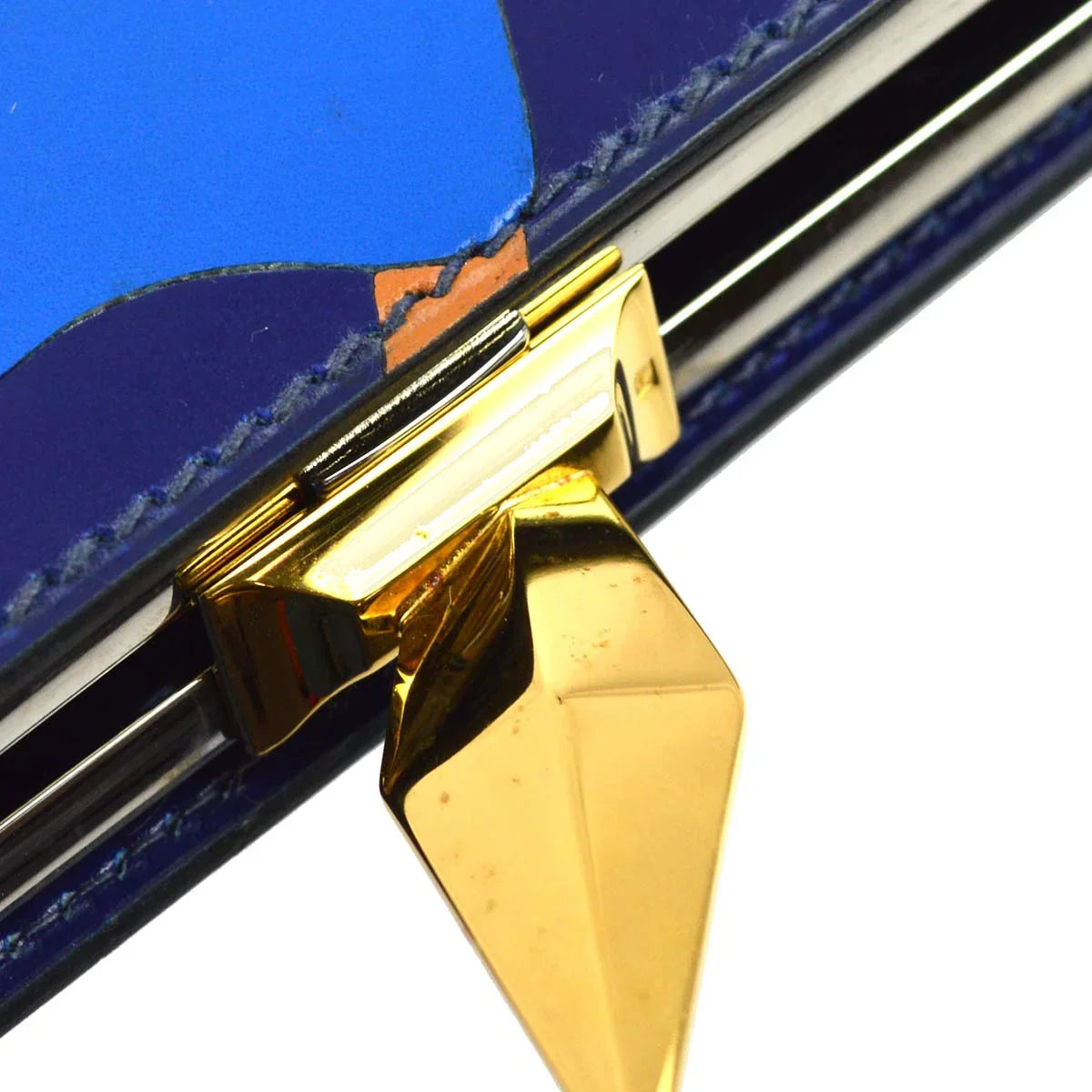 Hermes * 1989 Blue Box Calf Sac A Malice Shoulder Bag