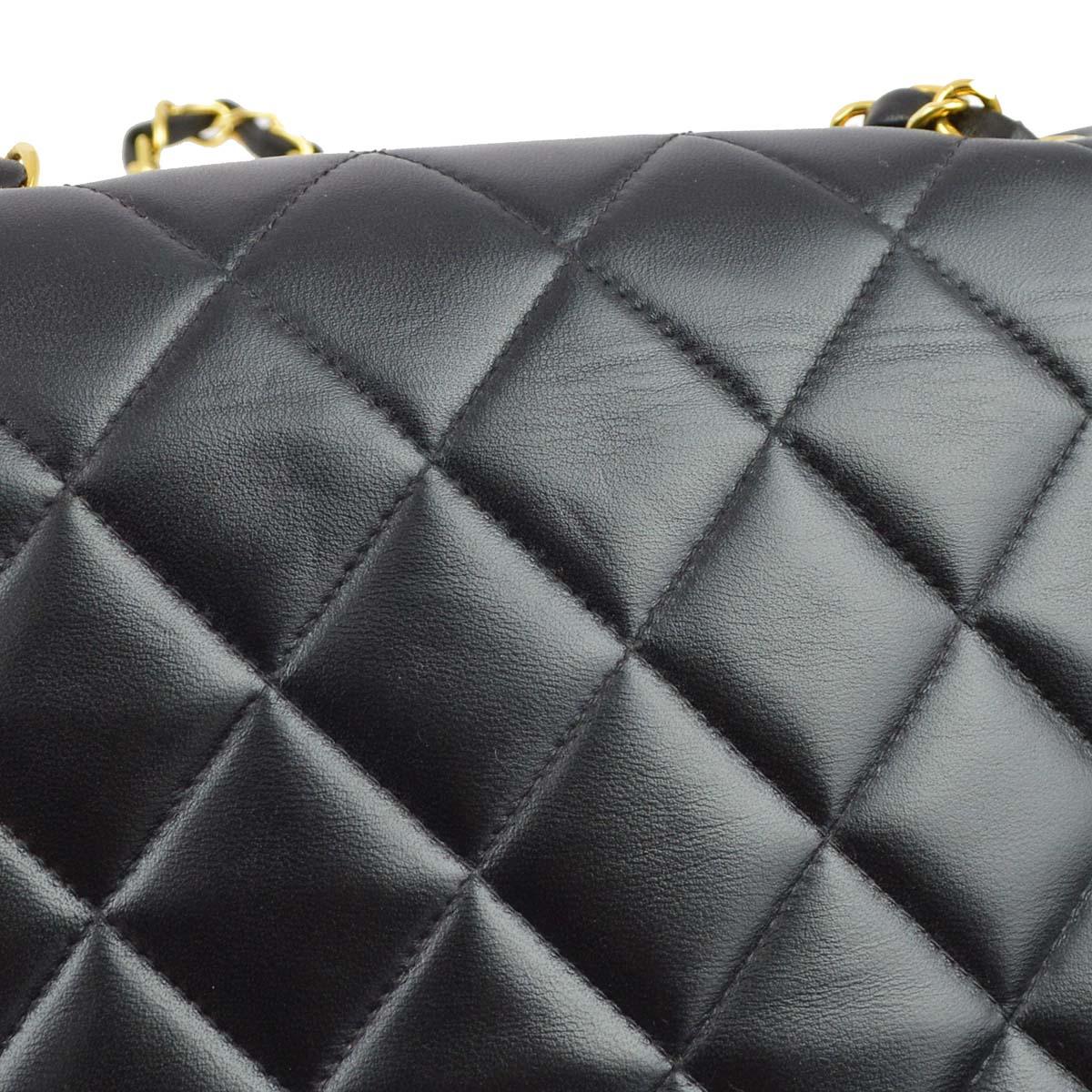 Chanel 1991-1994 Black Lambskin Small Diana Shoulder Bag