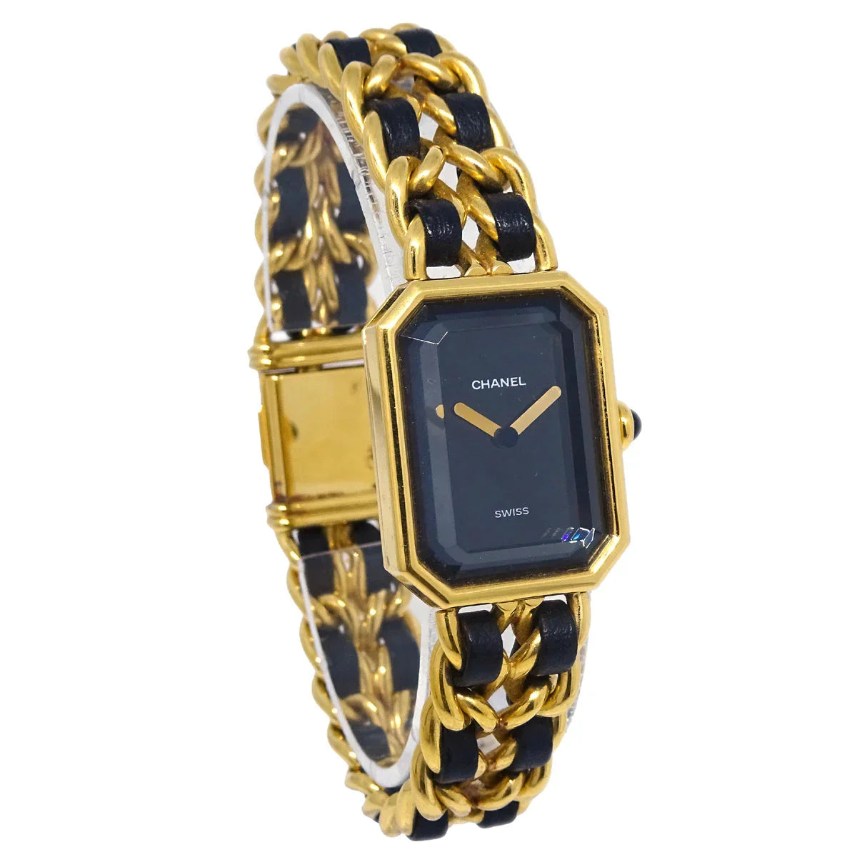 Chanel Premiere Watch Gold Black #XL