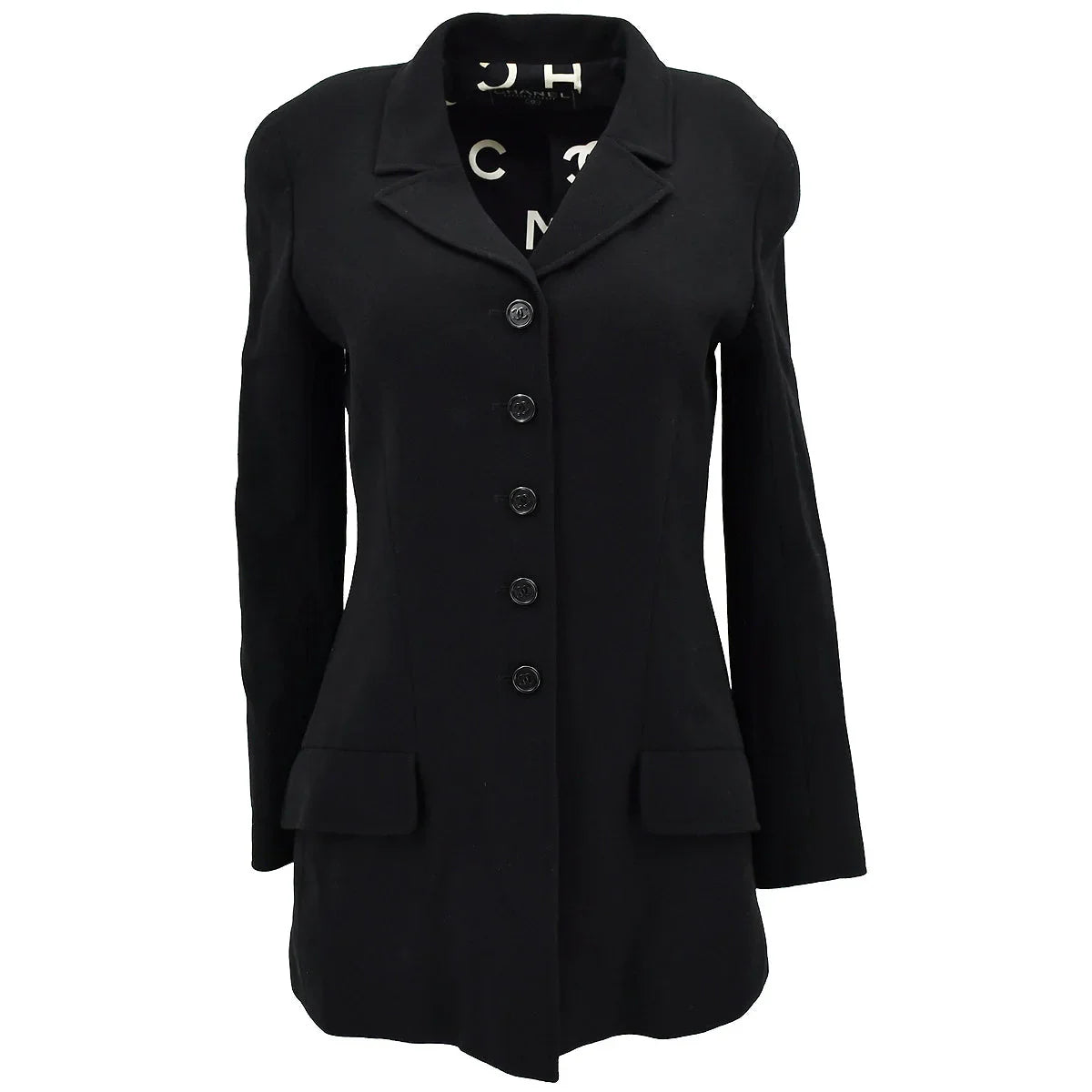 Chanel Single Breasted Jacket Black