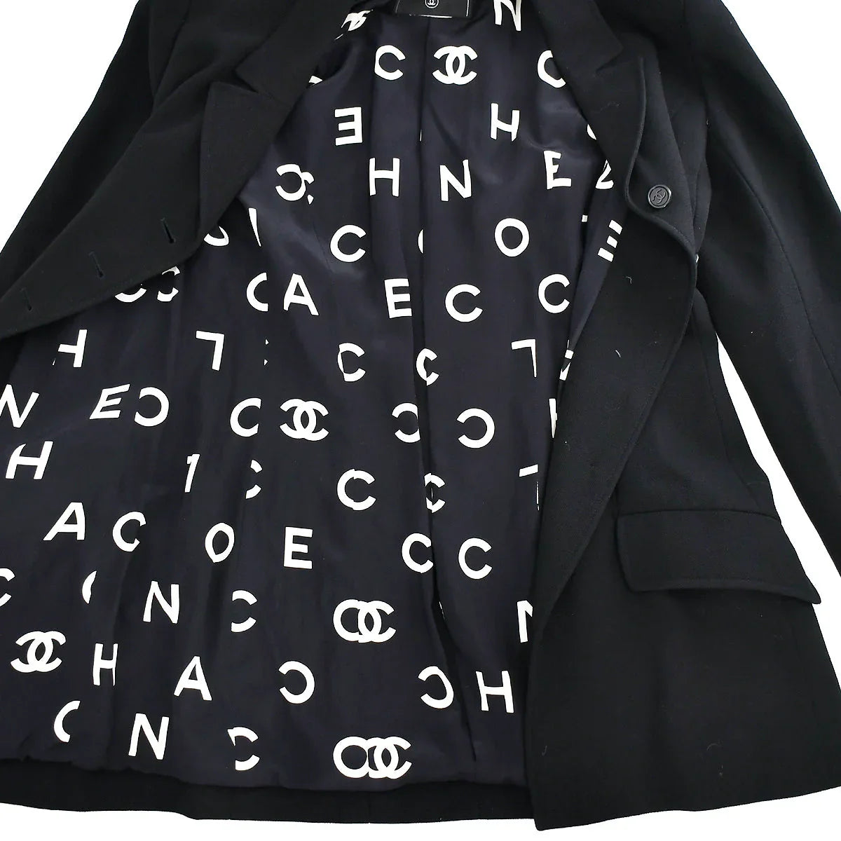 Chanel Single Breasted Jacket Black