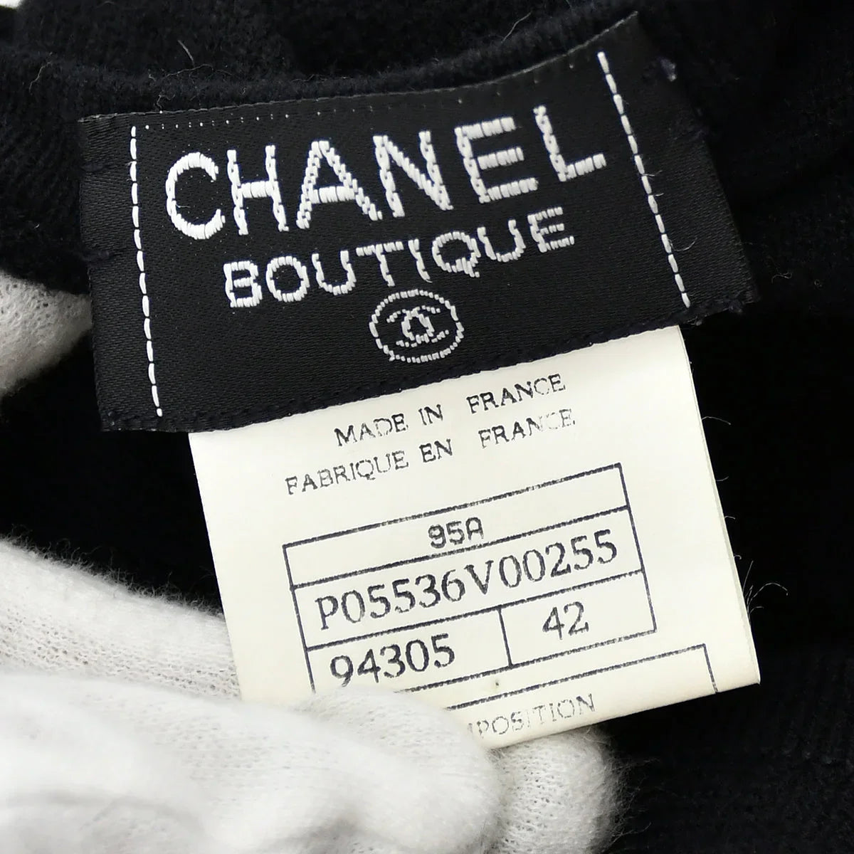 Chanel Sweater Black 95A #42