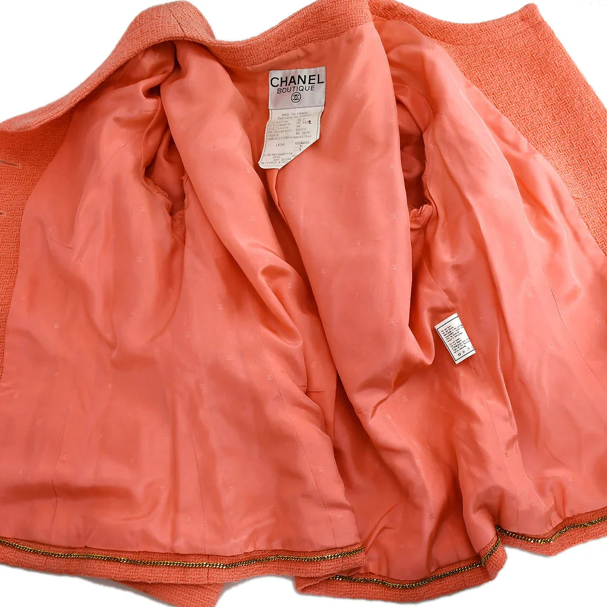 Chanel Setup Suit Jacket Skirt Pink 95C #44