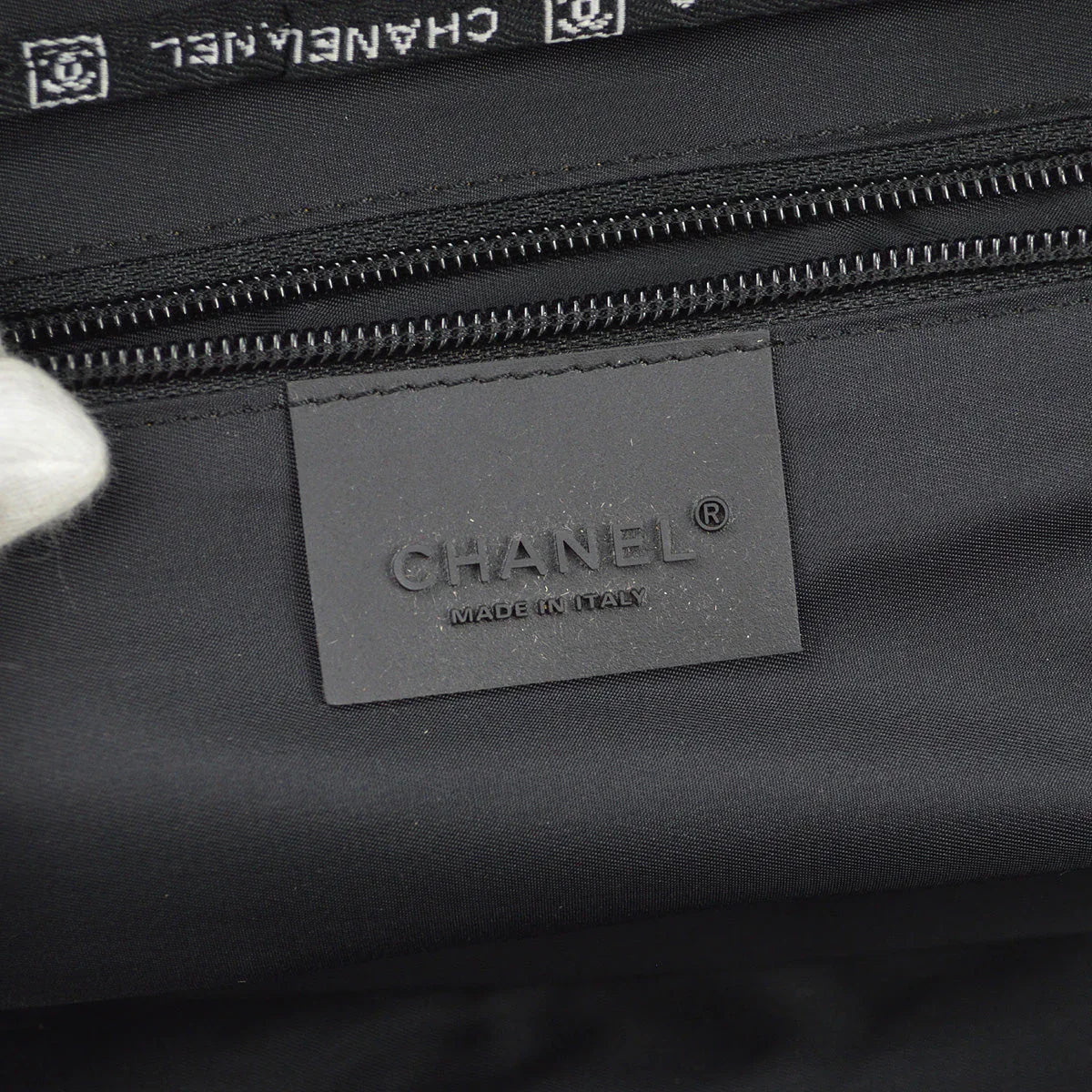 Chanel 2004-2005 Black Felt Nylon Sport Line Gym Handbag