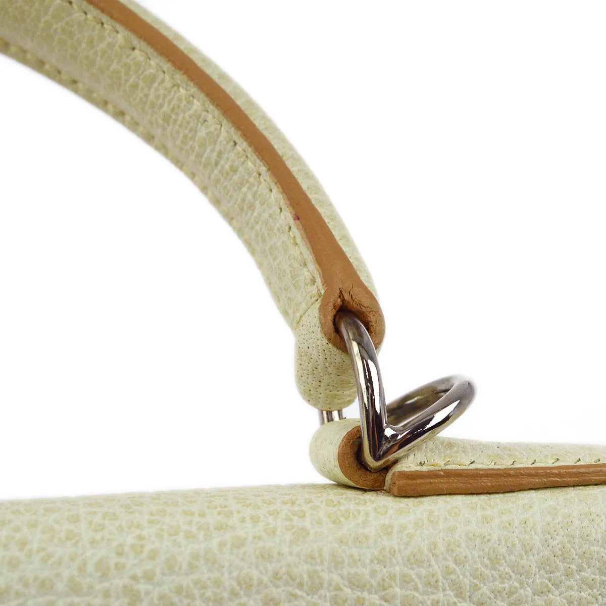 Hermes 2001 Ivory Buffalo Kelly 32 Retourne 2way Shoulder Handbag