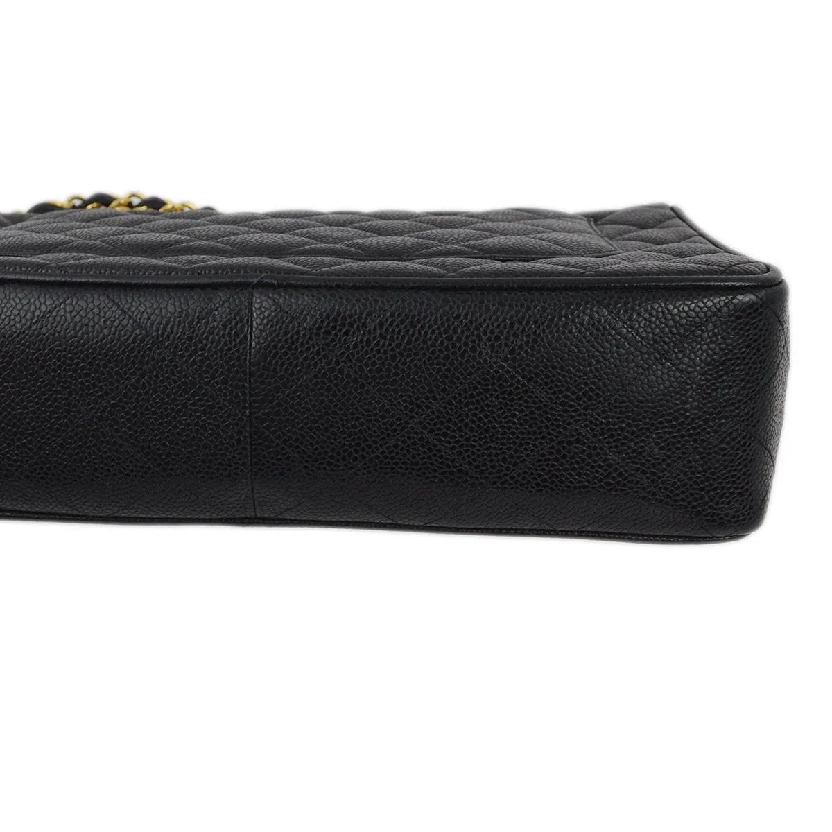 Chanel 1994-1996 Black Caviar Jumbo Classic Flap Shoulder Bag