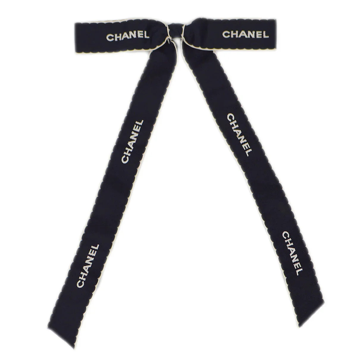 Chanel Bow Brooch Pin Navy