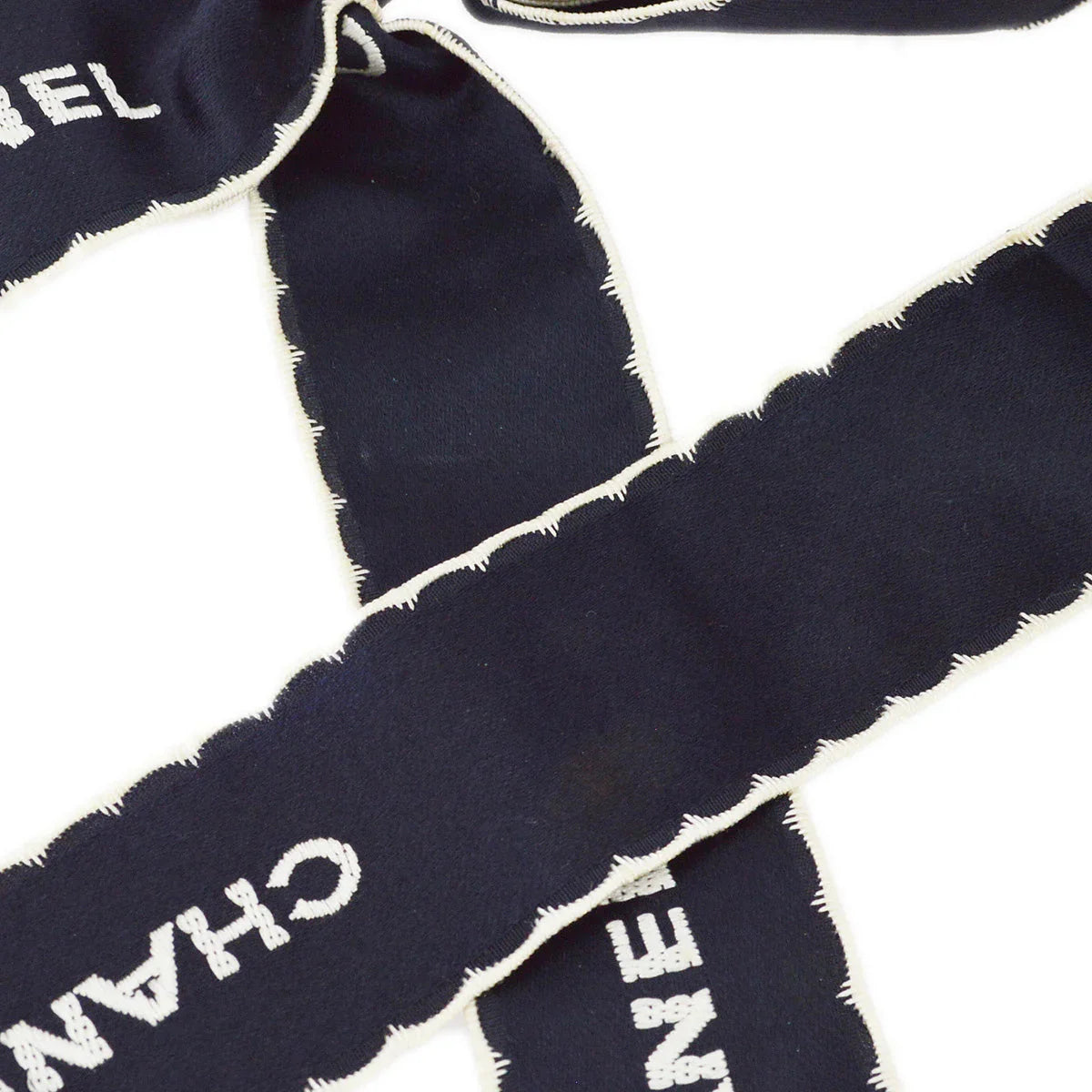 Chanel Bow Brooch Pin Navy