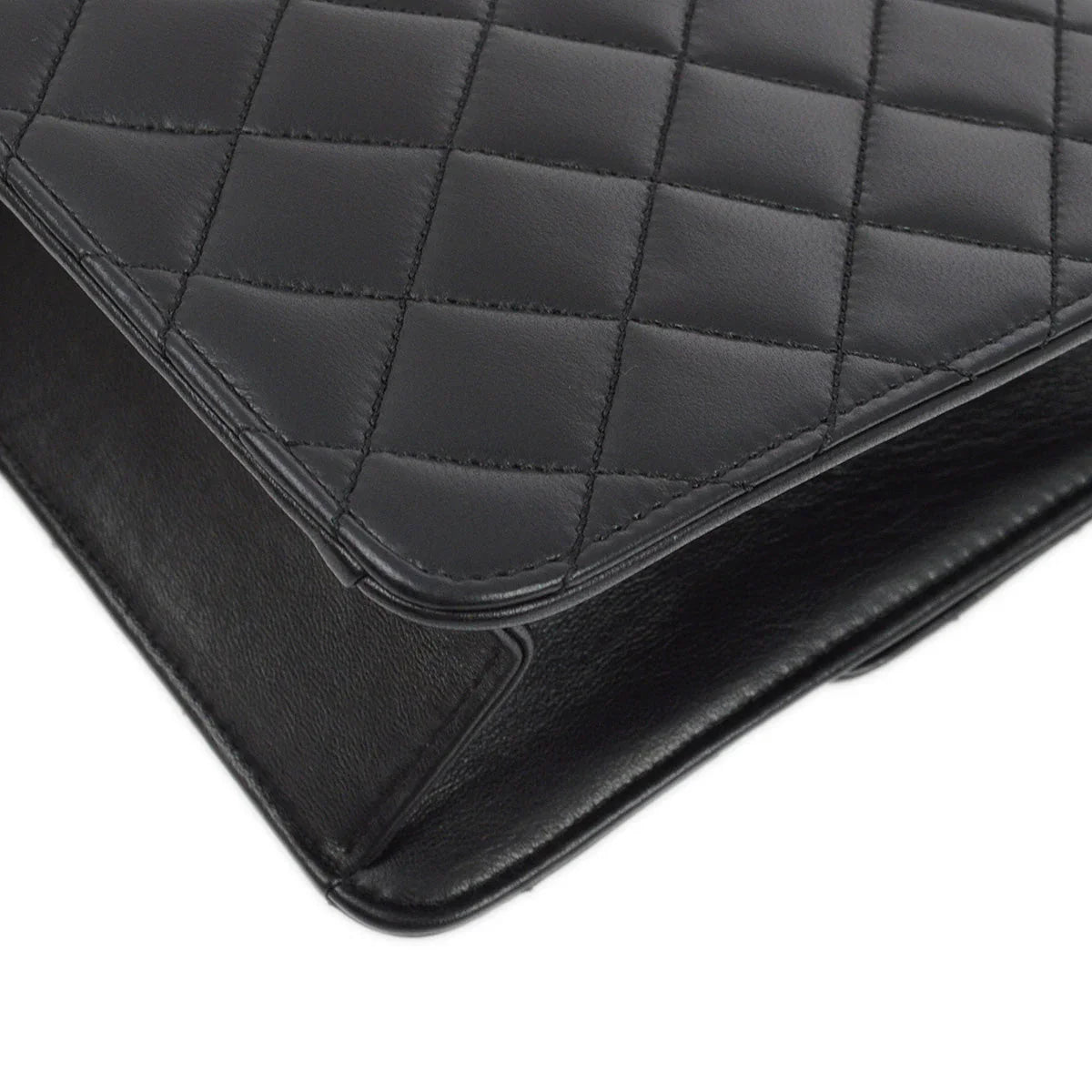 Chanel 2005-2006 Black Lambskin Turnlock Small Half Flap Shoulder Bag