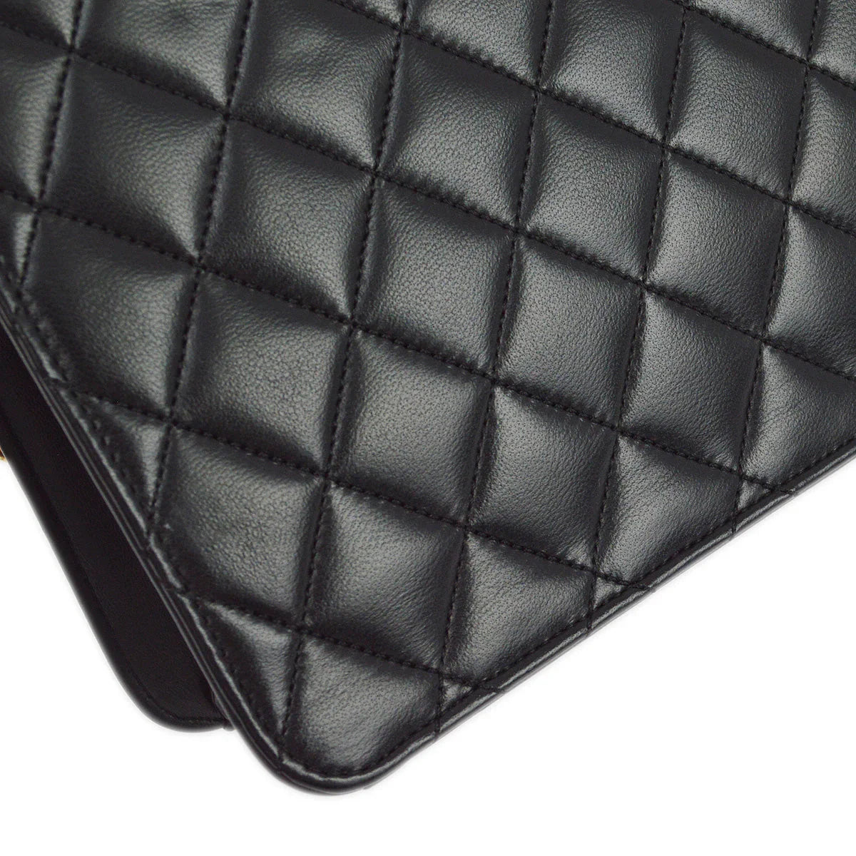 Chanel 2005-2006 Black Lambskin Turnlock Small Half Flap Shoulder Bag