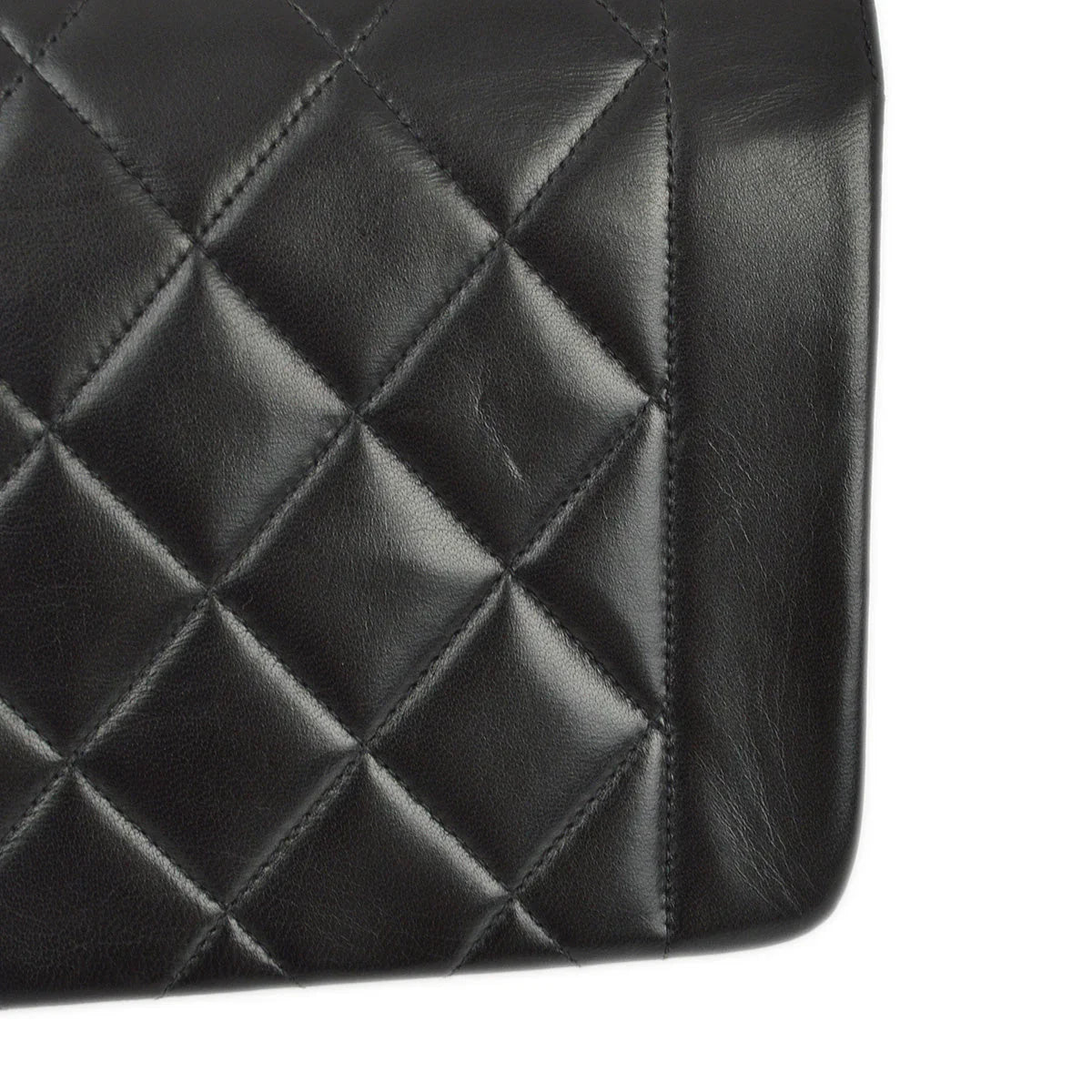 Chanel 1996-1997 Black Lambskin Small Diana Shoulder Bag