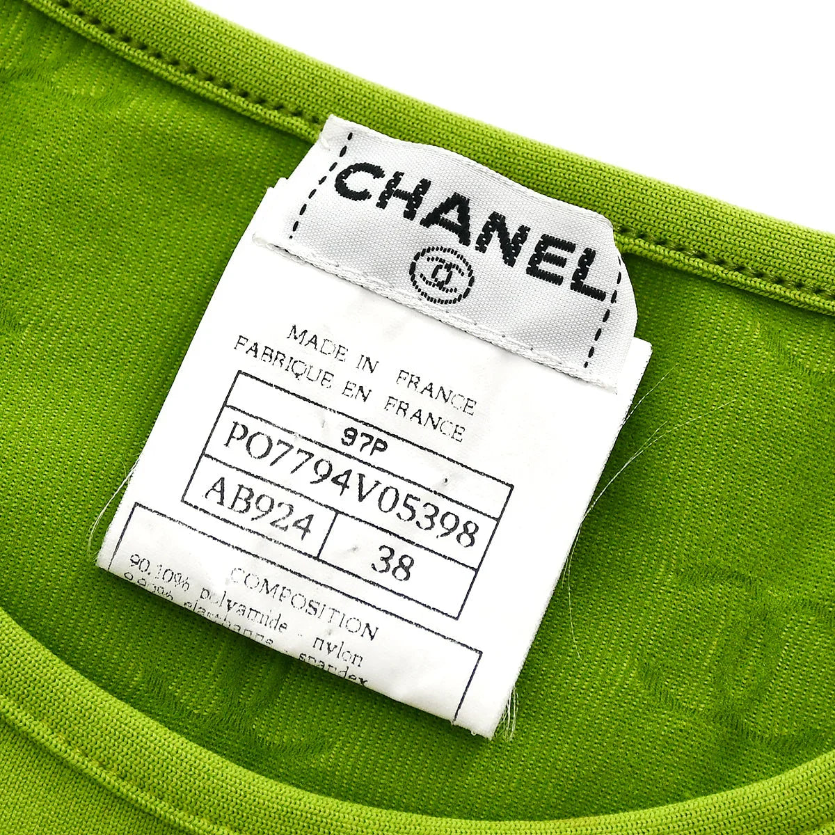 Chanel Cropped T-shirt Green 97P #38