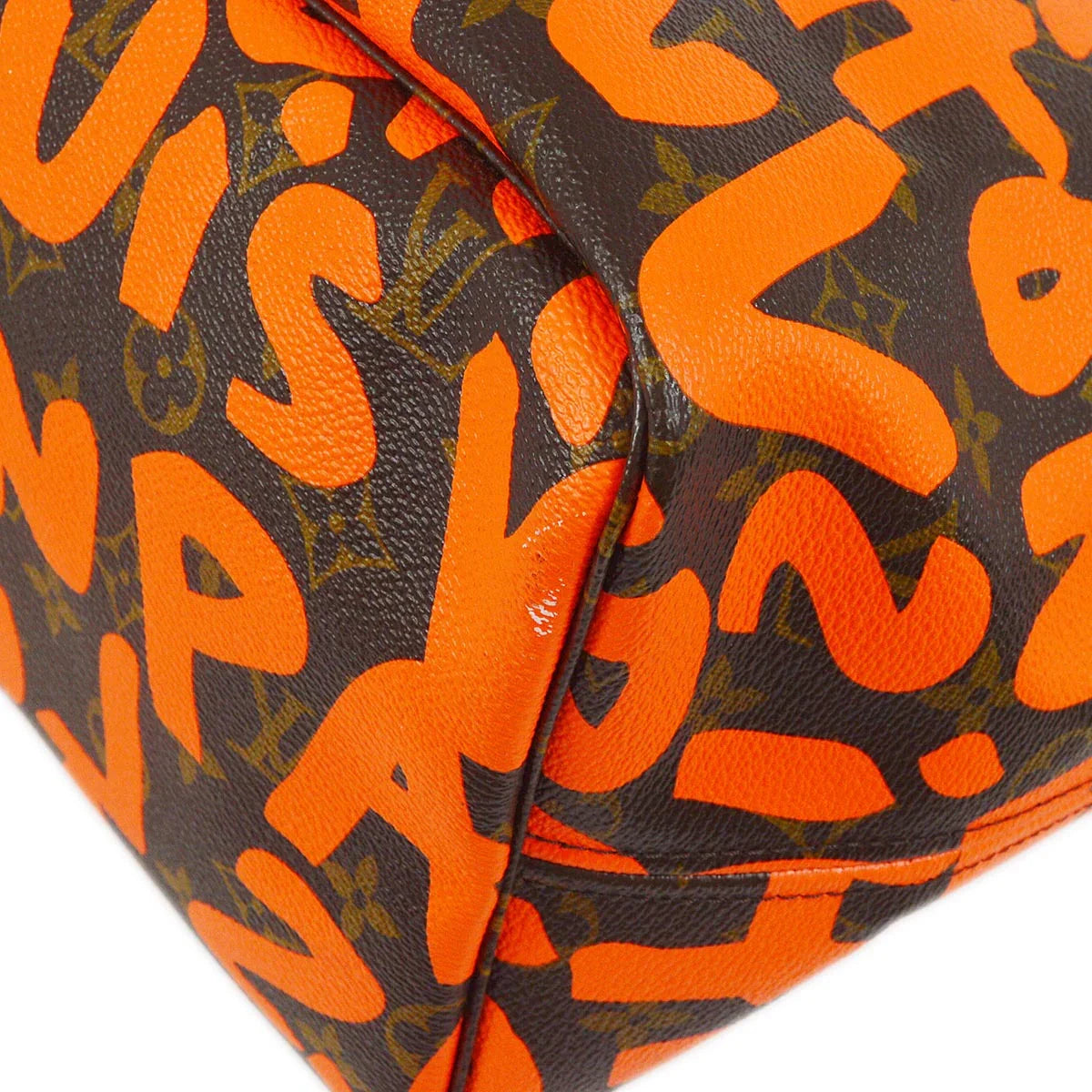 Louis Vuitton 2009 Orange Monogram Graffiti Neverfull GM Tote M93702