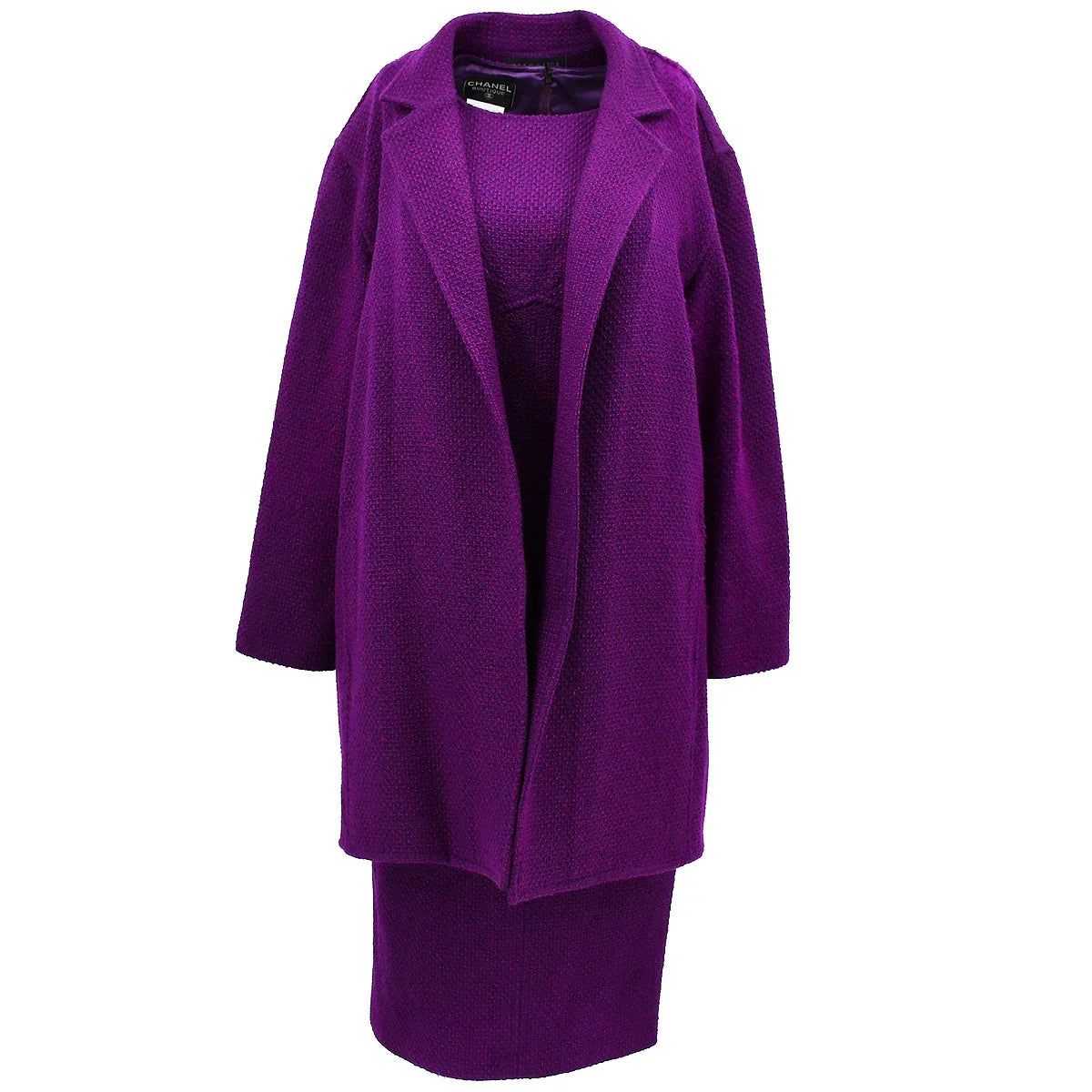 Chanel Setup Suit Jacket Dress Purple 95A #38