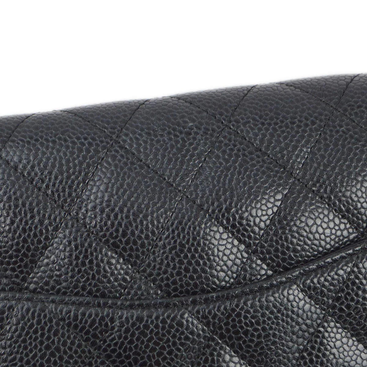 Chanel 2006-2008 Black Caviar East West Shoulder Bag