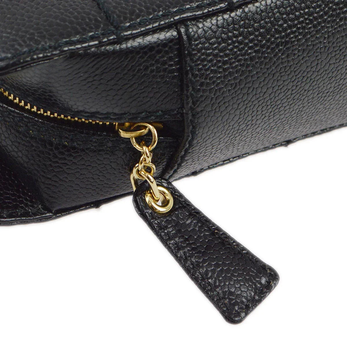 Chanel 2001-2003 Black Caviar Wild Stitch Choco Bar Chain Handbag