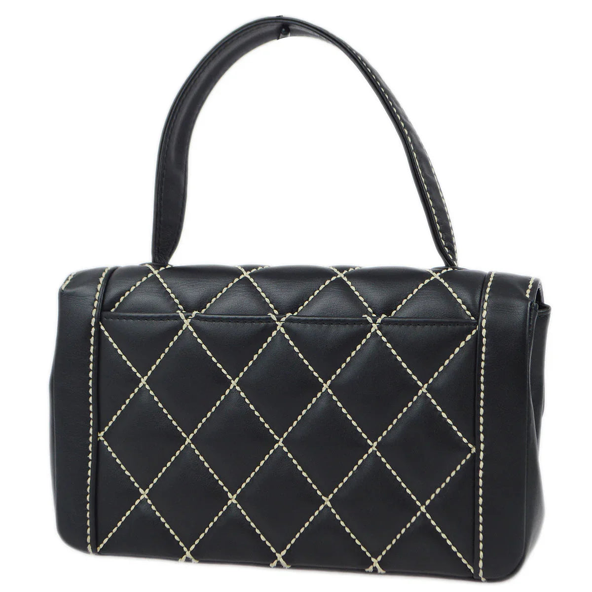 Chanel 2004-2005 Black Calfskin Wild Stitch Handbag