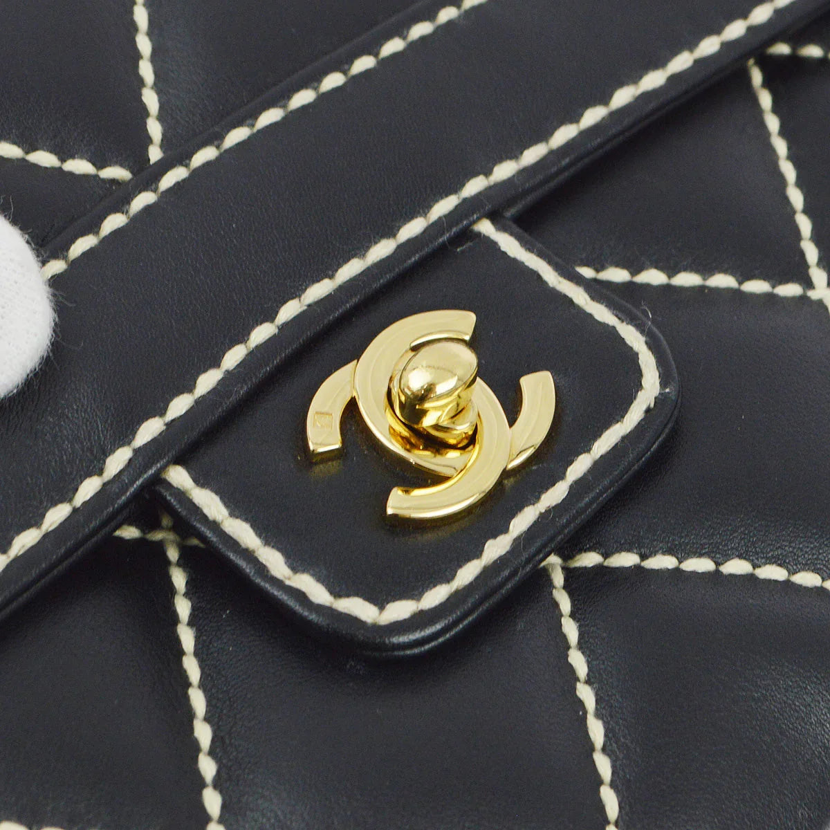 Chanel 2004-2005 Black Calfskin Wild Stitch Handbag