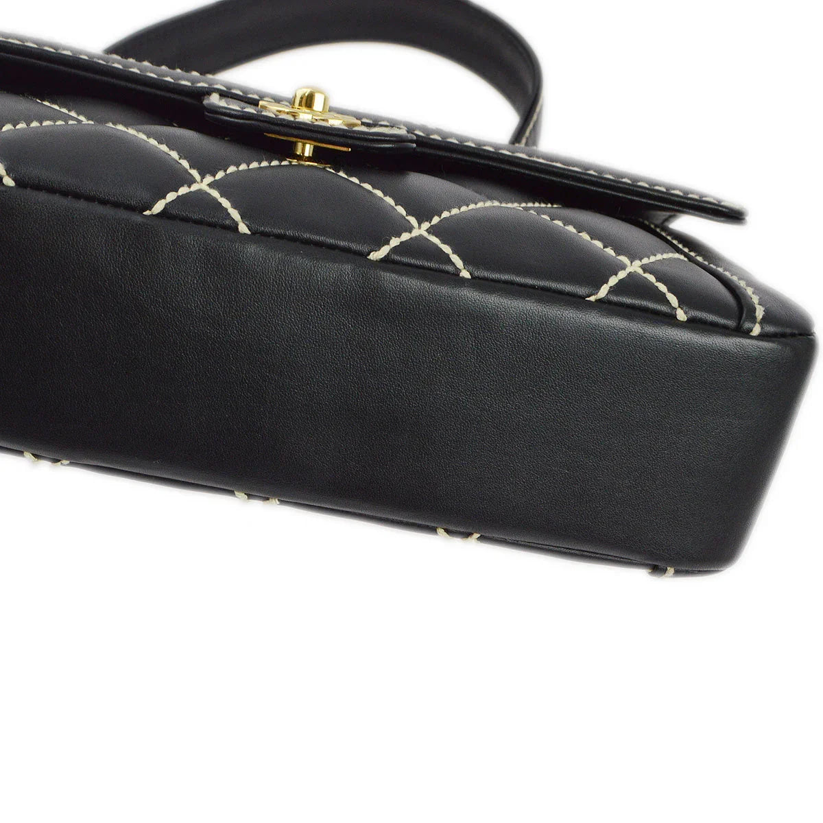 Chanel 2004-2005 Black Calfskin Wild Stitch Handbag