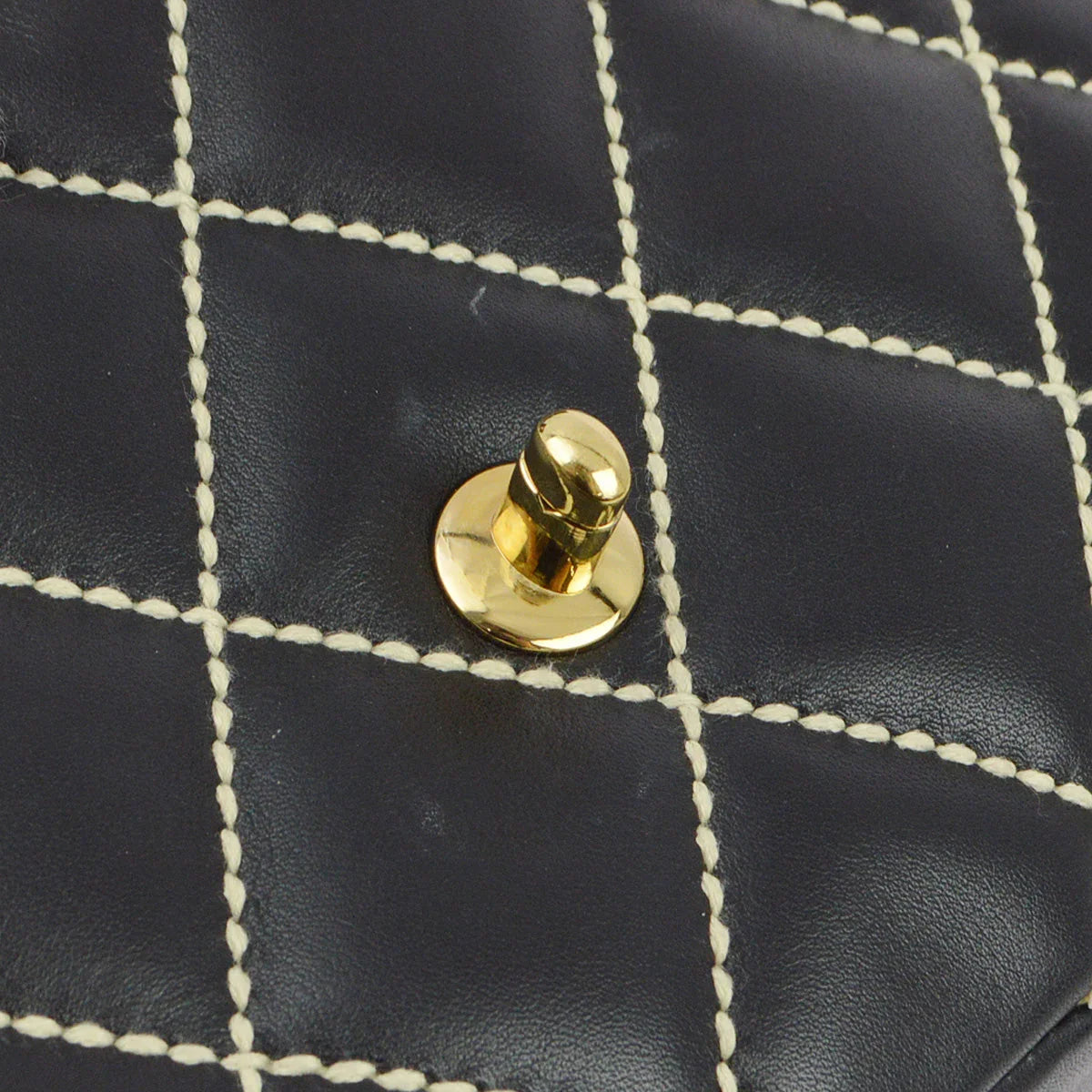 Chanel 2004-2005 Black Calfskin Wild Stitch Handbag